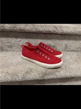Corkys Red Slip-On Canvas Sneakers sz 7